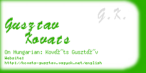 gusztav kovats business card